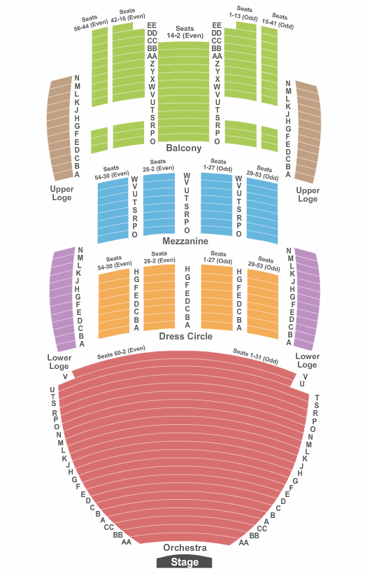 San Diego Civic Theatre & Juliet Seating Chart